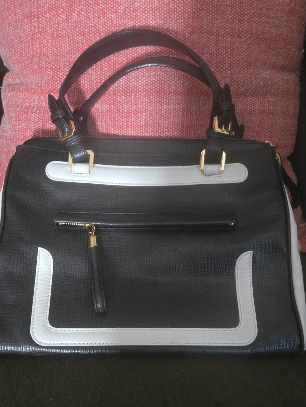 ESCADA designer Classic Black and White Structured Women’s Tote/satchel